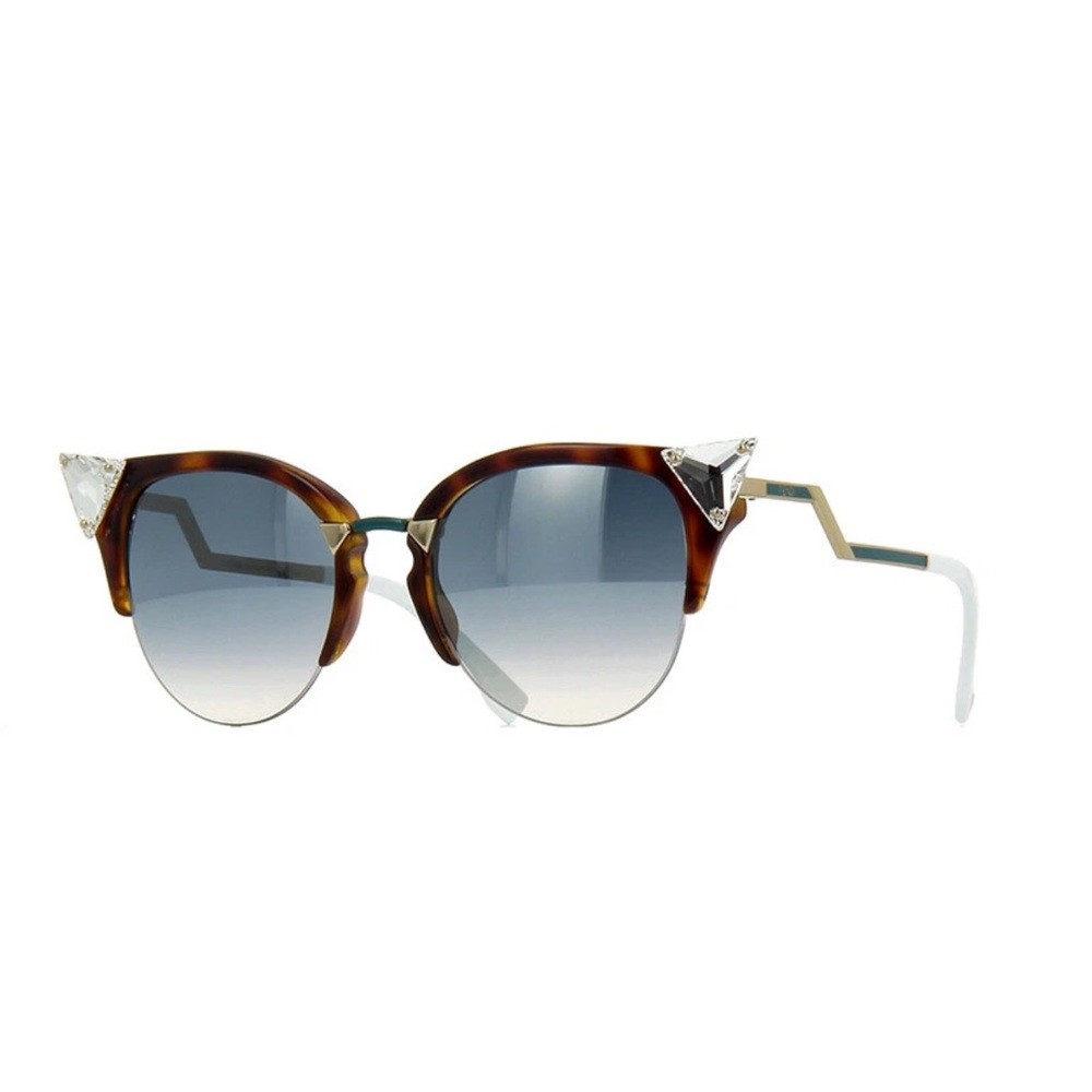 Fendi FF0041S Sunglasses Havanna Gold w/ Azure Lens worn